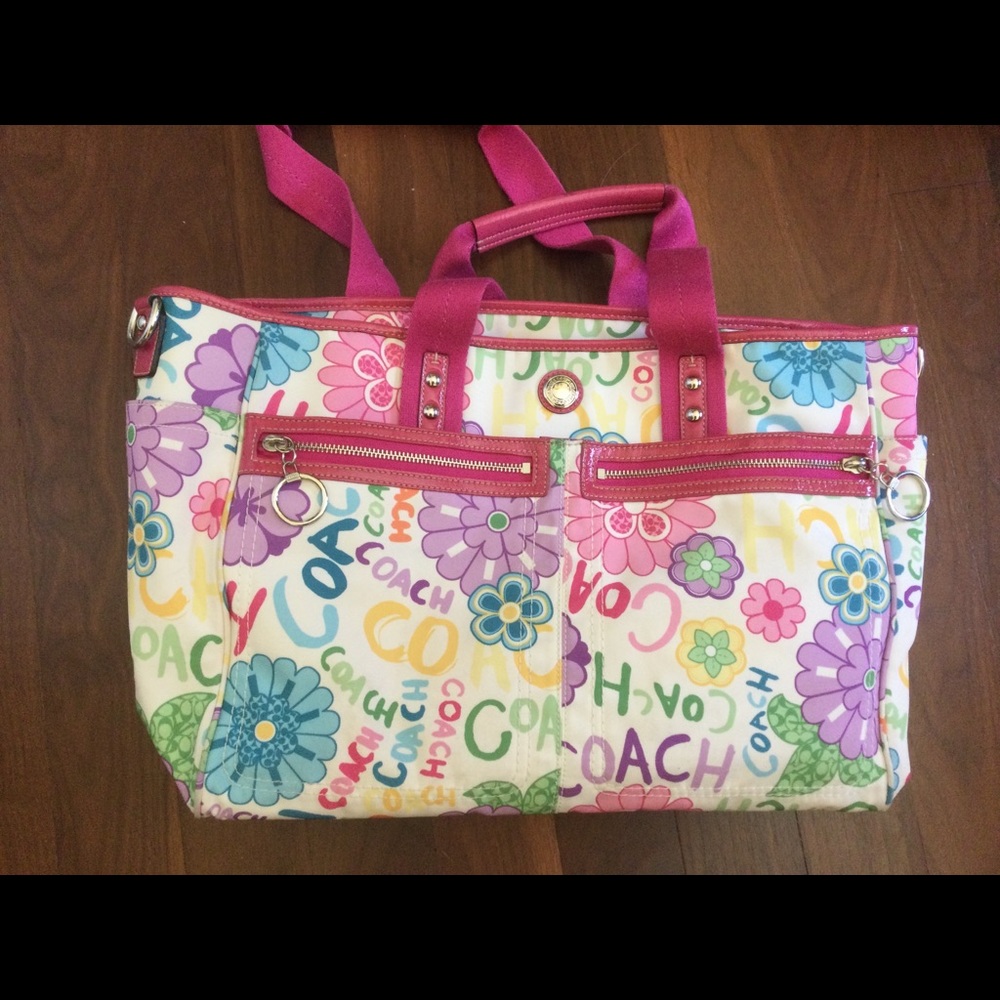 Coach Poppy Multicolor Diaper Bag